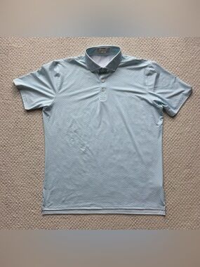 Holderness & Bourne The McCauley Golf Polo Shirt Blue Pattern Size XL